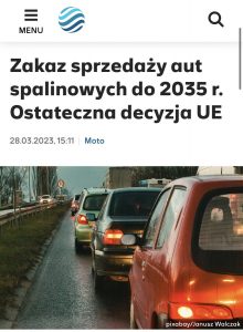 Zakaz aut spalinowych: UE łagodzi zapisy od 2035 roku