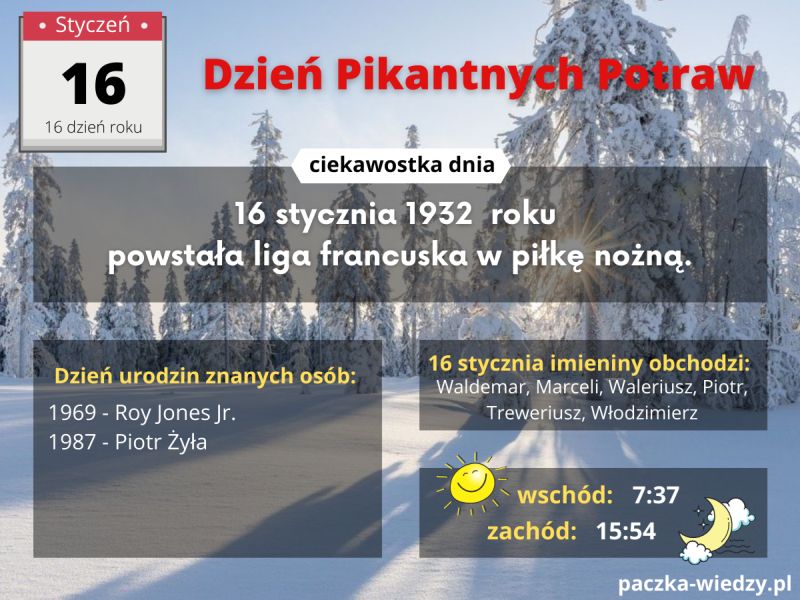 16 stycznia 2026: ważny dzień w kalendarzu