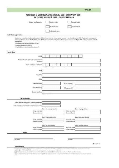 Wniosek 800 plus – jak złożyć online w 2026/2027