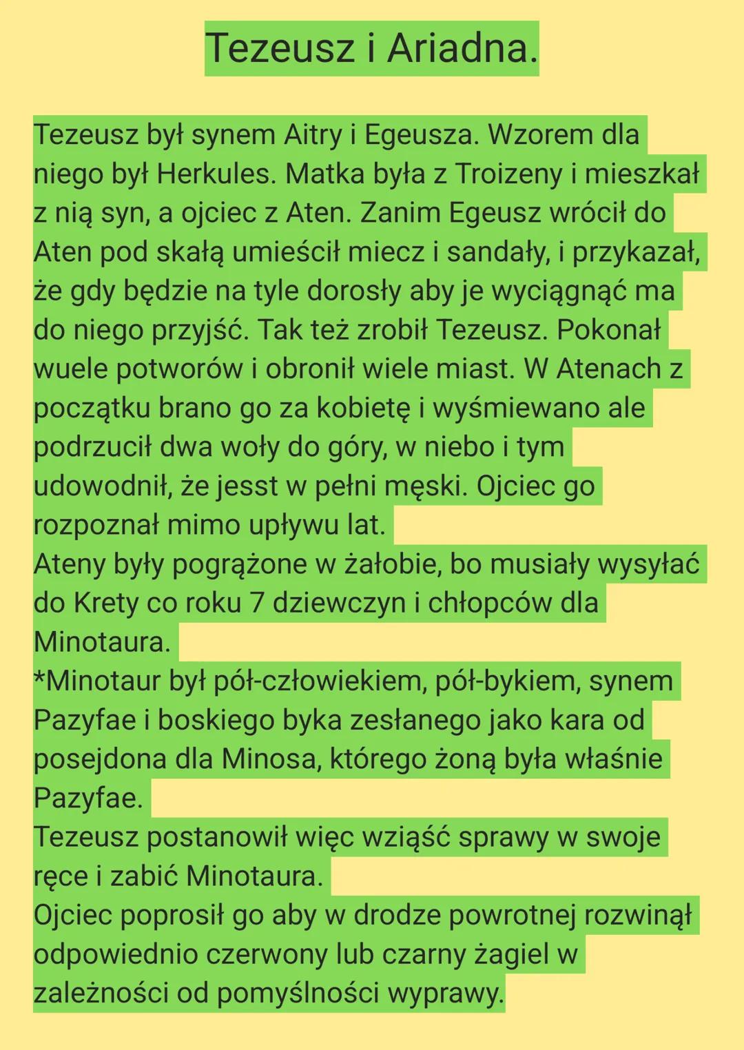 Prezent od Ariadny uratował Tezeusza przed zagubieniem się