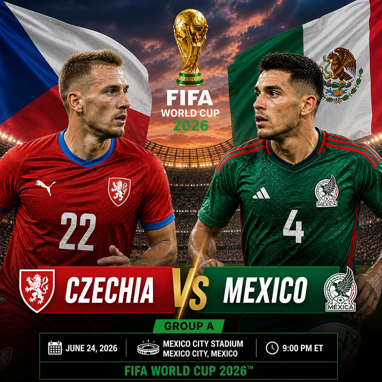 Czechia vs Mexico: ostatni mecz fazy grupowej w Grupie A